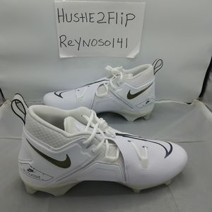 Nike Alpha Menace Pro 3 Football Cleats CT6649-105 Mens Size 12.5 - White Black